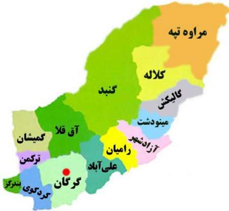 نقشه استان گلستان 